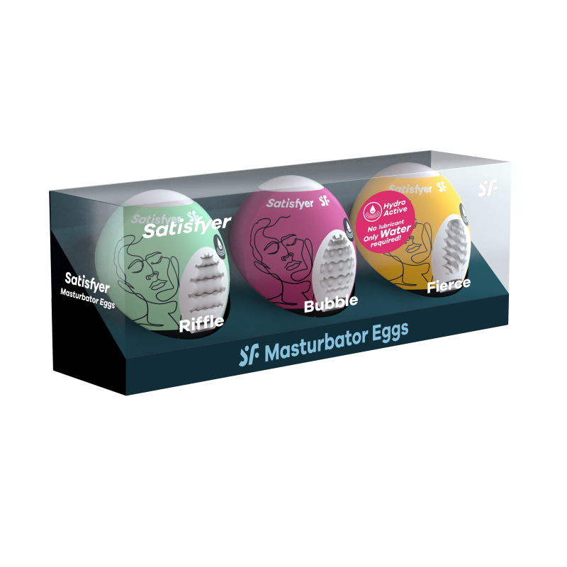 Мастурбаторы с самолубрикацией "Satisfyer Set Egg" 3шт 