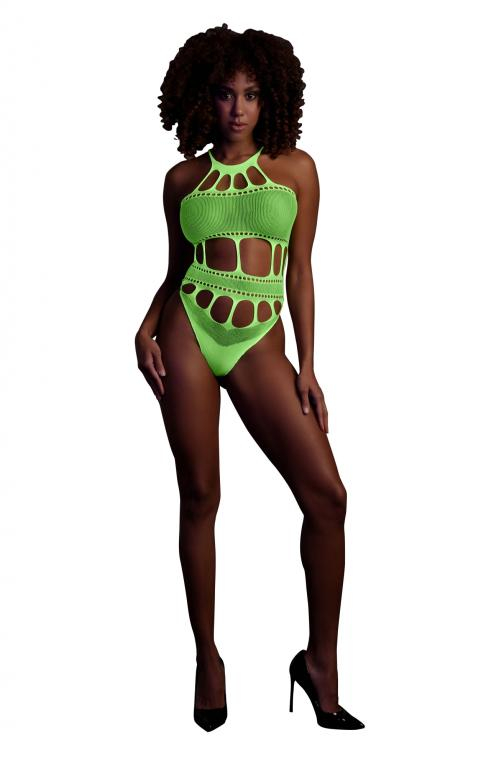 Боди "Ouch Glow In The Dark" салатовый неон, XS/XL 