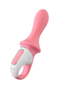 Вибратор для точки G с увеличением объема "Satisfyer Air Pump Booty 5+" + приложение, розовый